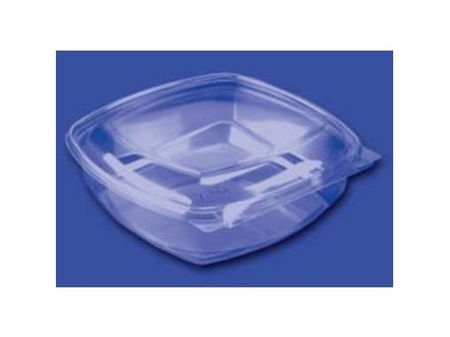 Plastbakke SquarePac 1000 ml 192x190x54 mm Hængslet låg APET Klar,75 stk/pk