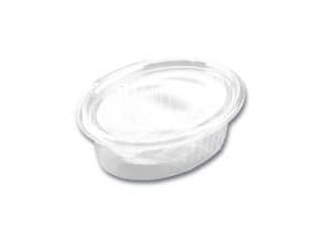 Salatbakke Clearshow 500 ml 167x131x56 mm oval hængslet låg RPET Klar,12 pk x 50 stk/krt