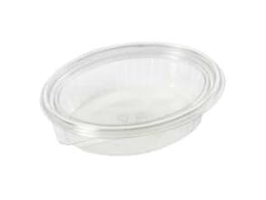 Salatbakke Clearshow 760 ml 204x166x52 mm oval hængslet låg RPET Klar,6 pk x 50 stk/krt