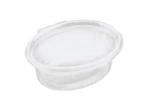 Salatbakke Clearshow 1000 ml 204x166x67 mm oval hængslet låg RPET Klar,6 pk x 50 stk/krt