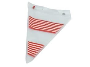 Spidspose 200x310+40 mm Rød/Hvid stribet,20 pk x 50 stk/krt