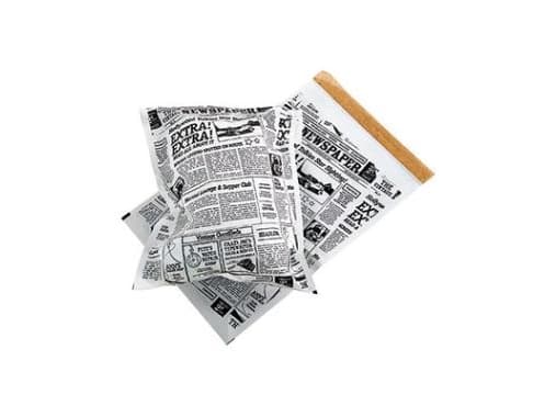 Pose Old News 36x26 cm med Tapelukning Papir/PE,500 stk/krt