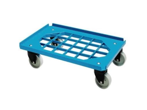 Tralle Mini Moove 60x40 cm med Gitterramme/4 hjul ABS/PP Blå,5 stk/krt