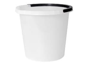 Hink 10 ltr. plast rund med handtag vit