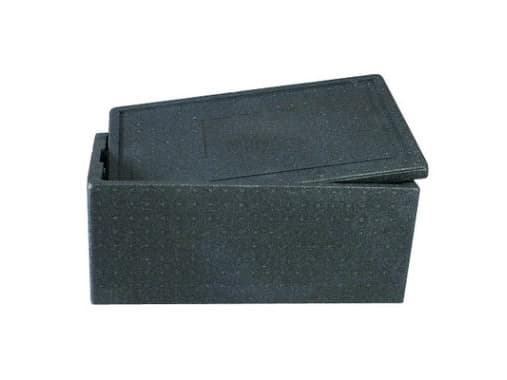 Termokasse 40 ltr 595x385x240 cm med låg EPS Sort,5 stk/krt