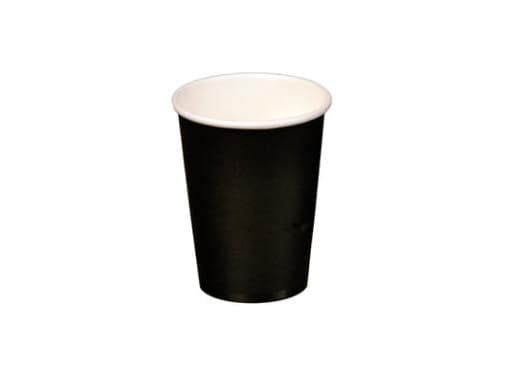 Kaffebæger Pap Ø90xH135mm 40cl 16oz Single Wall Sort,20 ps x 50 stk/krt