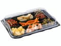 Miniatyrbilde 5 av 5: Plastbakke 7-rum 350x240 mm sort fad med løst klart låg RPET- (karton á 25 stk.)