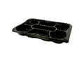 Miniatyrbilde 2 av 5: Plastbakke 7-rum 350x240 mm sort fad med løst klart låg RPET- (karton á 25 stk.)