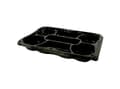 Miniatyrbilde 1 av 5: Plastbakke 7-rum 350x240 mm sort fad med løst klart låg RPET- (karton á 25 stk.)
