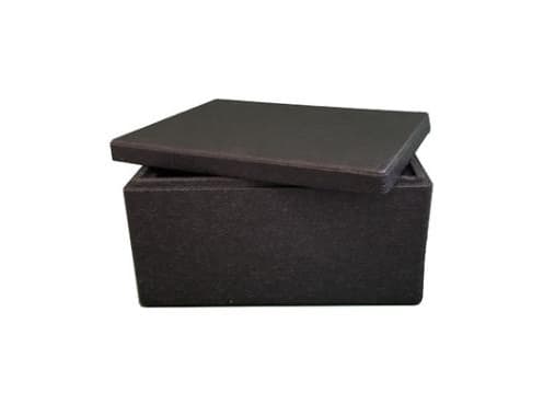 Termokasse sort med låg 40x30x21 cm 12 ltr p-eps