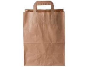 Bærepose 16 ltr 250x150x340 mm 70 gr FSC med Hank Papir Brun,250 stk/krt