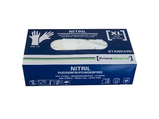 Engångshandske Prime Source STANDARD storlek XL utan puder Nitril AQL 1.5 vit - (150 st.)