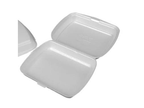 Termobakke 1-rum 247x198x75 mm Hængslet låg XPS Hvid HP 4/1 TT,2 pk x 125 stk/krt