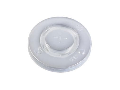 Plastlåg Ø90 mm Catersource Flad med kryds Transparent til Papbæger PS Plast,100 stk/ps - (100 stk.)