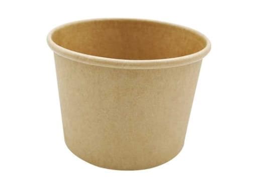 Papbæger Soup-To-Go 35 cl 12 oz Ø96x70 mm Plast på indersiden Brun,25 stk/ps - (25 stk.)