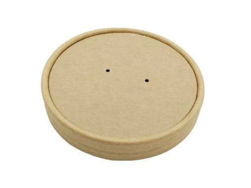 Paplåg Ø96 mm Plast på indersiden Brun til Soup-To-Go bæger 25/35/50 cl,25 stk/ps - (25 stk.)