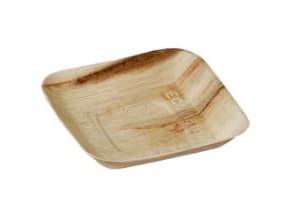 Tallerken 17x17 cm Kvadrat Bionedbrydelig Palmeblad,4 ps x 25 stk/krt