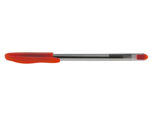 Kuglepen Generic 1.0 mm rød med hætte - (50 stk.)