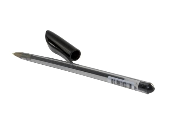 Kuglepen Generic 1.0 mm sort med hætte - (50 stk.)