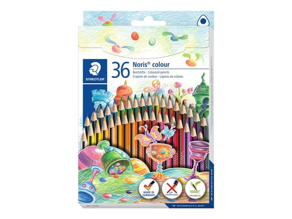 STAEDTLER Noris - Fargeblyant - assorterte farger (en pakke 36)