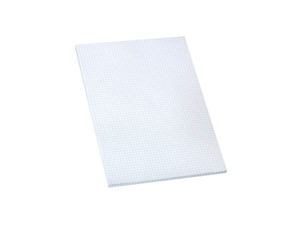 Vakiolappu A4 valkoinen neliskanttinen yläosa liimattu 60g u/reikiä - (5 kpl.)