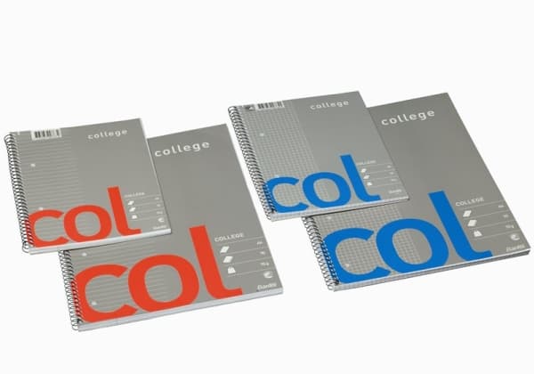 A4-skolblock Bantex COL fodrat med hål - (10 st.)