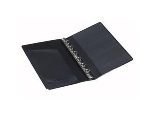 Lommeringbøger str.4 163x11mm 8mm 6-rings mekanisme sort - (20 stk.)