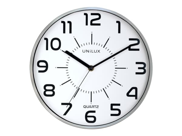 Unilux POP, Vegg, Quartz clock, Rund, Grå, Akrylonitril-butadien-styren (ABS), Plast, Glass