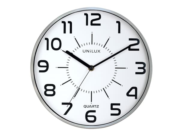 Unilux POP, Vegg, Quartz clock, Rund, Grå, Akrylonitril-butadien-styren (ABS), Plast, Glass