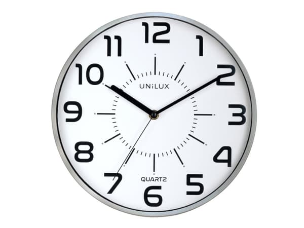 Unilux POP, Vegg, Quartz clock, Rund, Grå, Akrylonitril-butadien-styren (ABS), Plast, Glass