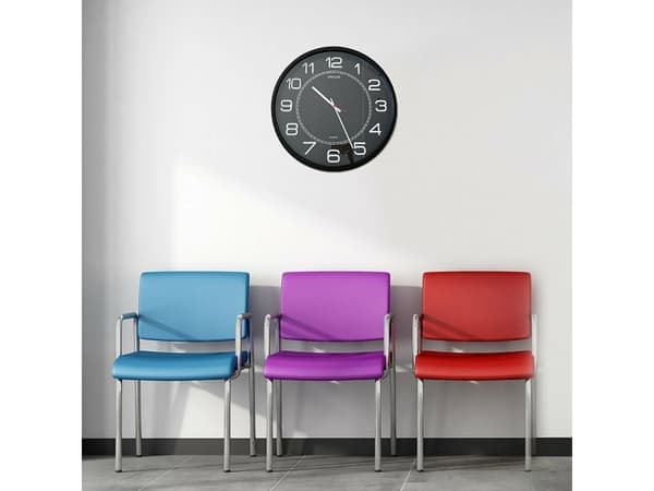Unilux 400094568, Vegg, Kvartsklokke, Rund, Sort, Akrylonitril-butadien-styren (ABS), Glass