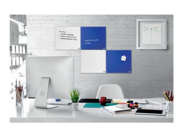 Nobo - Whiteboard - 300 x 300 mm - glass - magnetisk - blå