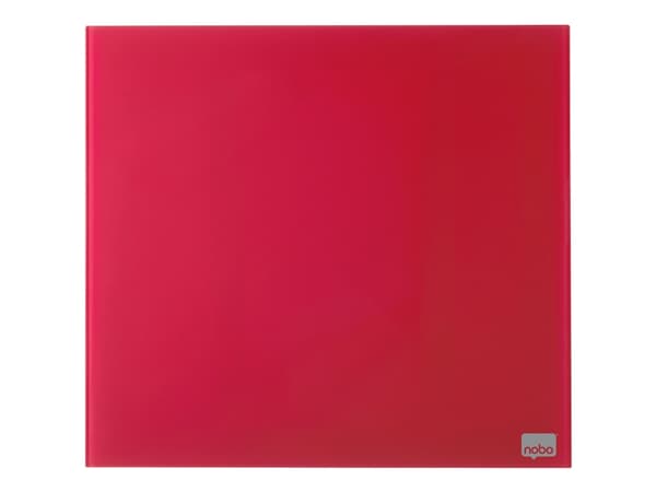 Glastavle Nobo 300x300 mm - whiteboard - magnetisk - rød