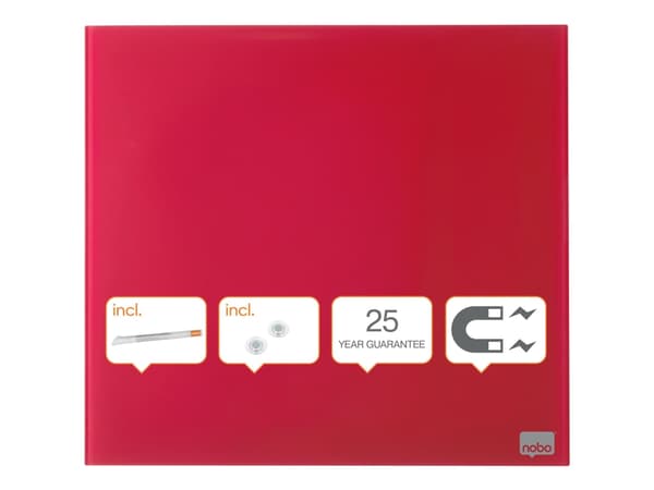 Nobo - Whiteboard - 450 x 450 mm - glass - magnetisk - rød