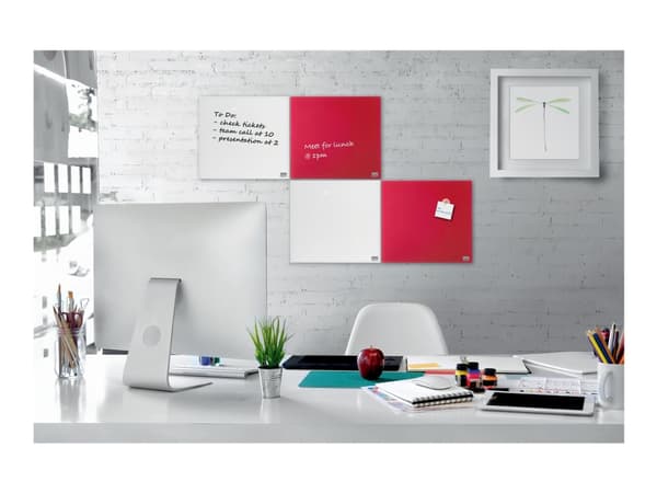 Nobo - Whiteboard - 450 x 450 mm - glass - magnetisk - rød