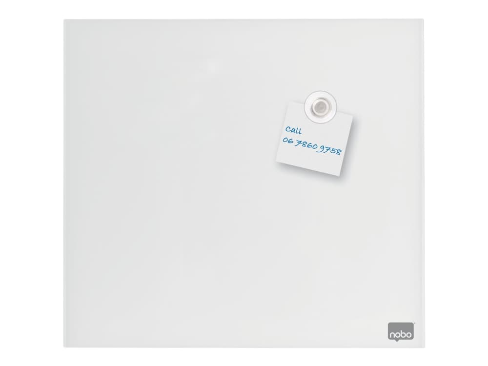 Nobo - Whiteboard-tavla - 450 x 450 mm - glas - magnetisk - vit