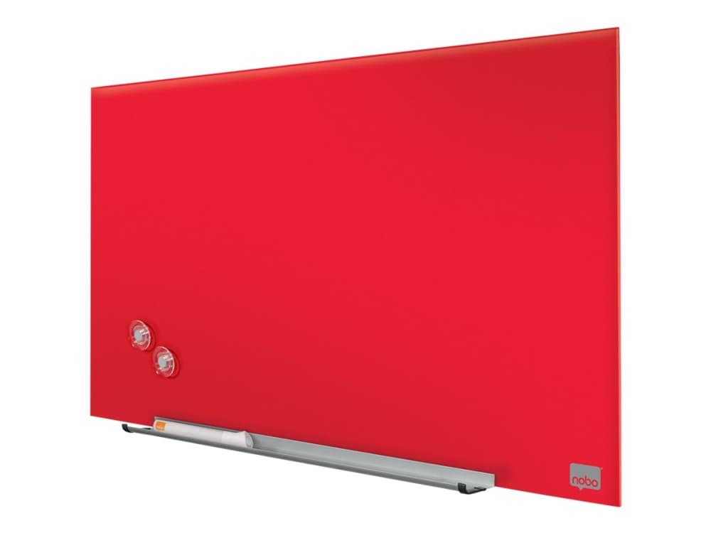 Nobo Diamond - Whiteboard-tavla - väggmonterbar - 677 x 381 mm - tempererat glas - magnetisk - röd