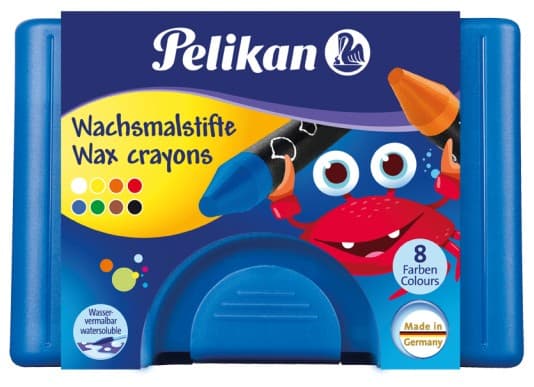 Pelikan 722959, 8 styck, Svart, Blå, Brun, Grön, Orange, Röd, Vit, Gul, Svart, Blå, Brun, Grön, Orange, Röd, Vit, Gul, Rund, Spetsig, Tyskland