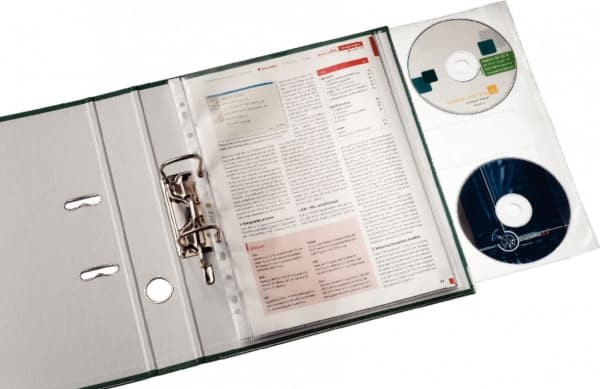 LEITZ brosjyretui med CD-klaff, A4, PP, kornet, 0,12 mm åpent øverst, uutslettelig, brosjyretui med tillegg (4761-30-03)