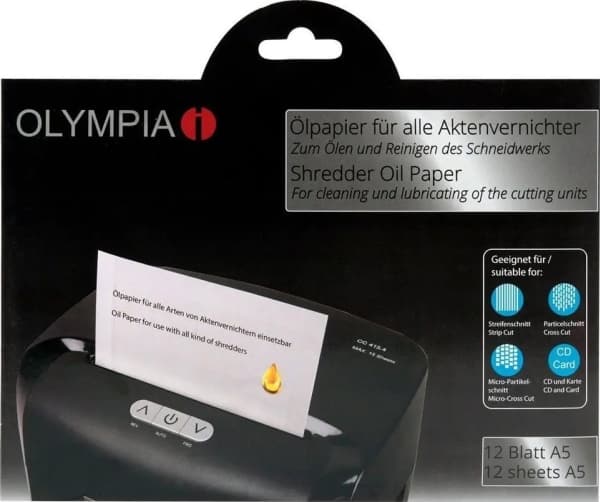 OLYMPIA - Smøreark for makuleringsmaskin (en pakke 12)