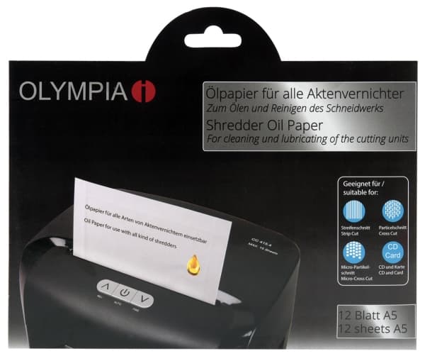 OLYMPIA - Smøreark for makuleringsmaskin (en pakke 12)