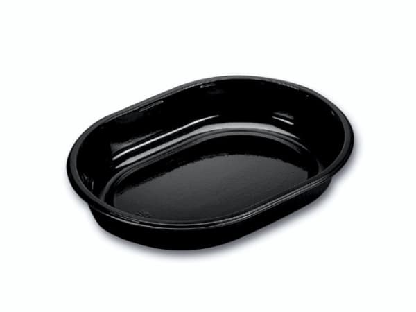 Bakke 1-rum 1000 ml 238x176x40 mm Oval CPET Sort,240 stk/krt