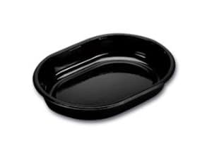 Bakke 1-rum 1000 ml 238x176x40 mm Oval CPET Sort,240 stk/krt