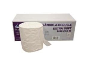 Håndklæderulle Pristine Extra Soft 1-lag Ø20xB20.5cmxL280m U/Hylse Nyfiber Hvid,6 stk/krt