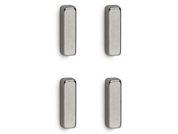 MAUL Neodym-Stabmagnete (B)4 x (T)15 x (H)4 mm, nikkel Haftkraft: 2 kg, liten Form fell Power, Stabform - 1 Stk (61690 96)