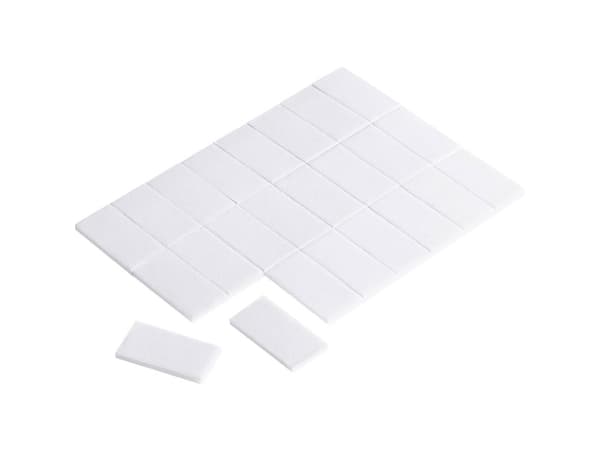 TRU COMPONENTS 1564000 Dobbeltsidede klæbepuder Hvid (L x B) 25 mm x 13 mm 24 stk 24 stk
