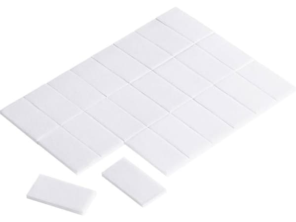 TRU COMPONENTS 1564000 Dobbeltsidede klæbepuder Hvid (L x B) 25 mm x 13 mm 24 stk 24 stk