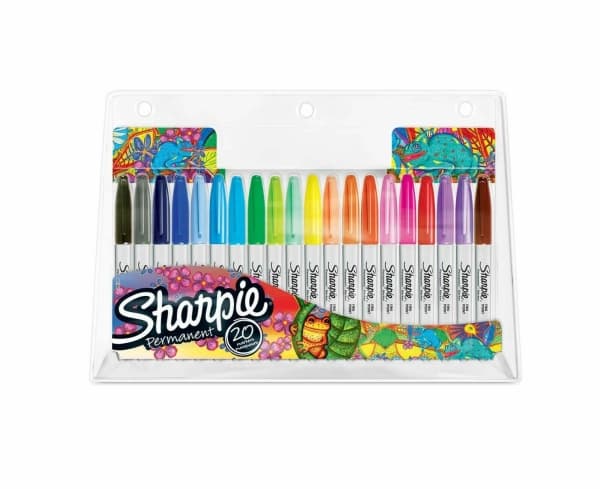 Marker Sharpie Fine 1,0 mm permanent med 20 stk. ass. farver