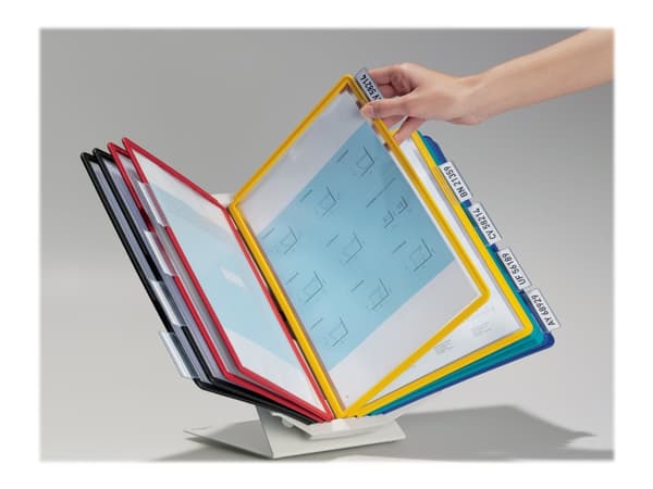 DURABLE VARIO PRO - Displaypanelsystem - veggmonterbar, stasjonær - 10 rom - for A4 - svart, gul, rød, grønn, mørk blå