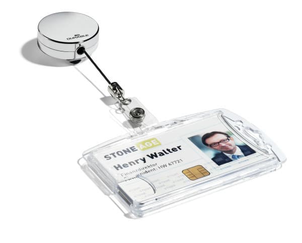 Yoyo til ID-kortholder, Durable, aluminium, pakke a 10 stk